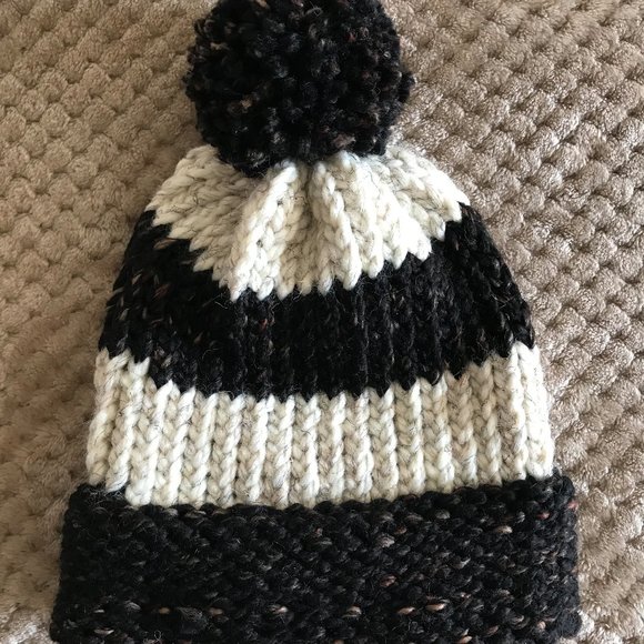 Double Brim Striped Hat [Obsidian and Gray Marble] - Picture 2 of 5